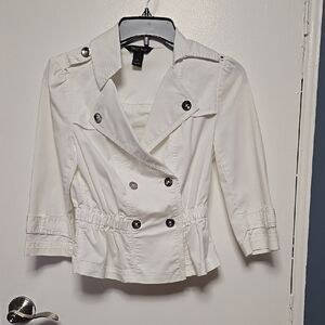 White Double-Breasted Women's Jacket